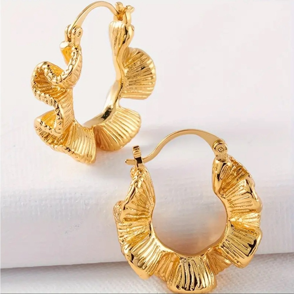 Bohemian 14K Golden Plated Hoops